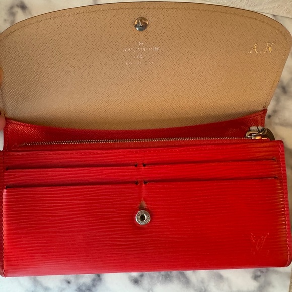 Louis Vuitton Epi Portefeuille Sarah Coquelicot M60723 Wallet Long Women's Red - Picture 3 of 6